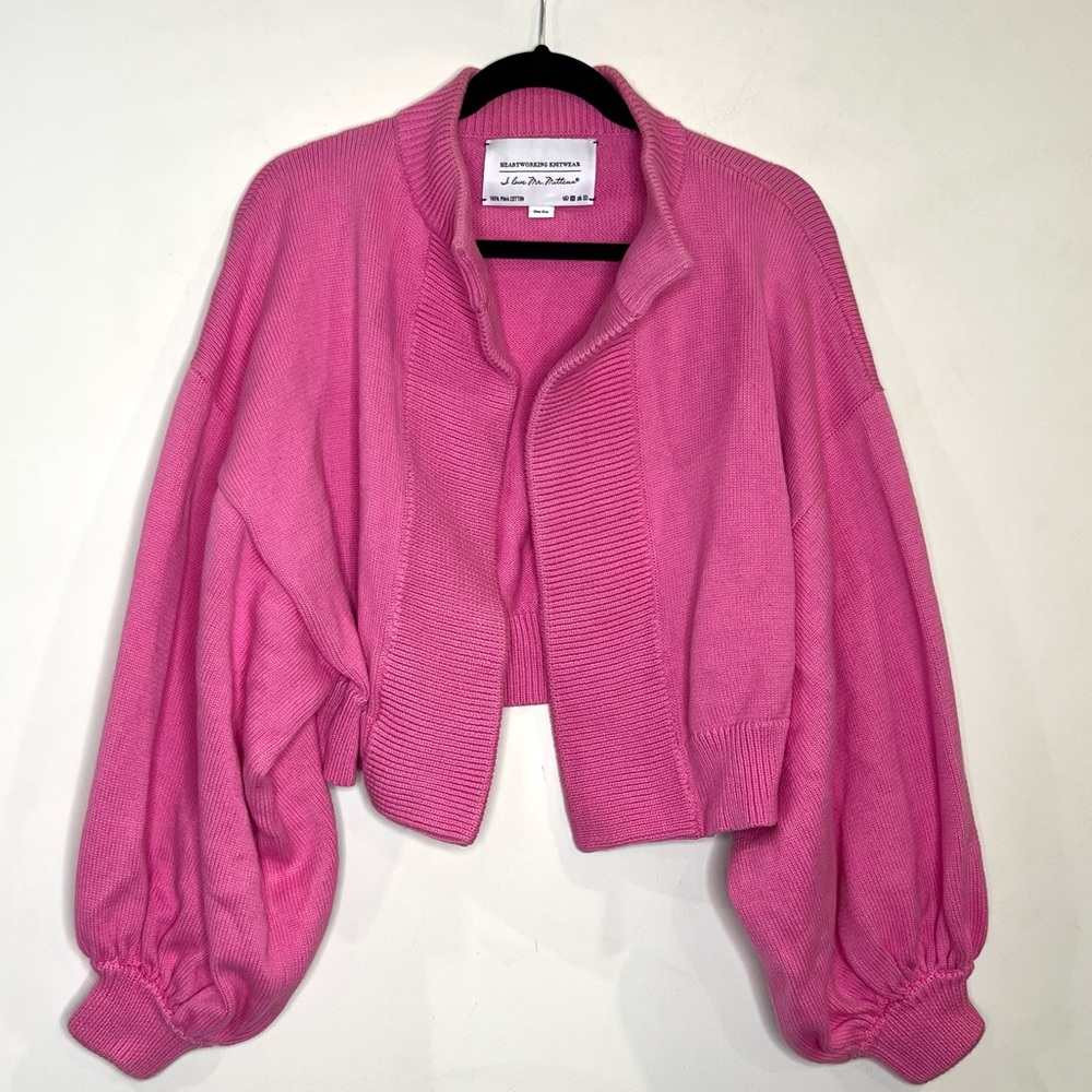 Mr. Mittens pink 100% Pima cotton cardigan bomber one size